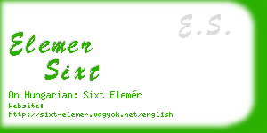 elemer sixt business card